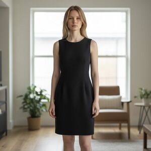 Kate Spade New York Black Sleeveless Shift Dress Gold Zipper Lace Hem Size 0